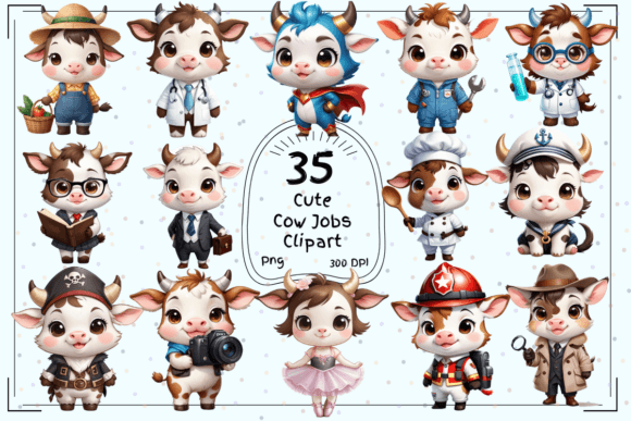 Download 35 Cute Cow Jobs Clipart - Cow Collection