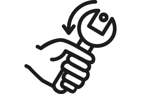 Download Using Wrench Line Icon. Hand, Work Tool, - Premium Resources