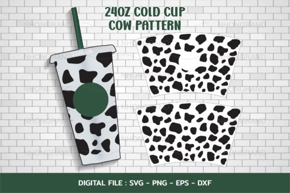 Download Cow Pattern Dairy Svg Svg, 24oz Cold Cup - Cow Collection