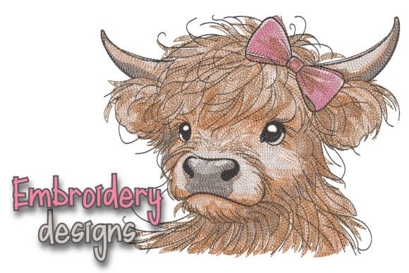 Download Highland Cow Machine Embroidery Design - Cow Collection