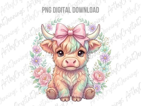 Download Pastel Highland Cow Farm Animal PNG - Cow Collection