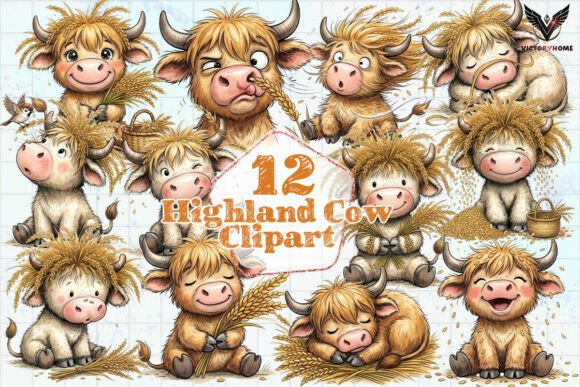 Download Cute Highland Cow Clipart PNG - Cow Collection